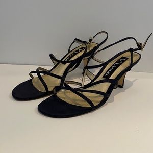 Nina Navy Satin Heels